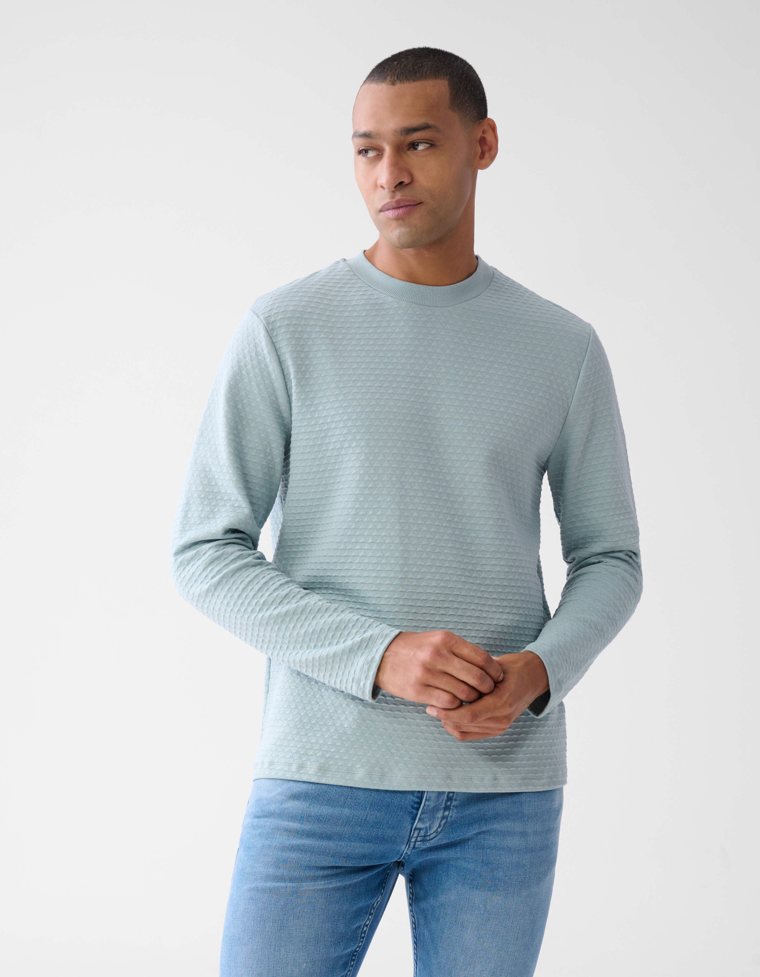 Structuur Longsleeve Lichtgroen SHOEBY MEN