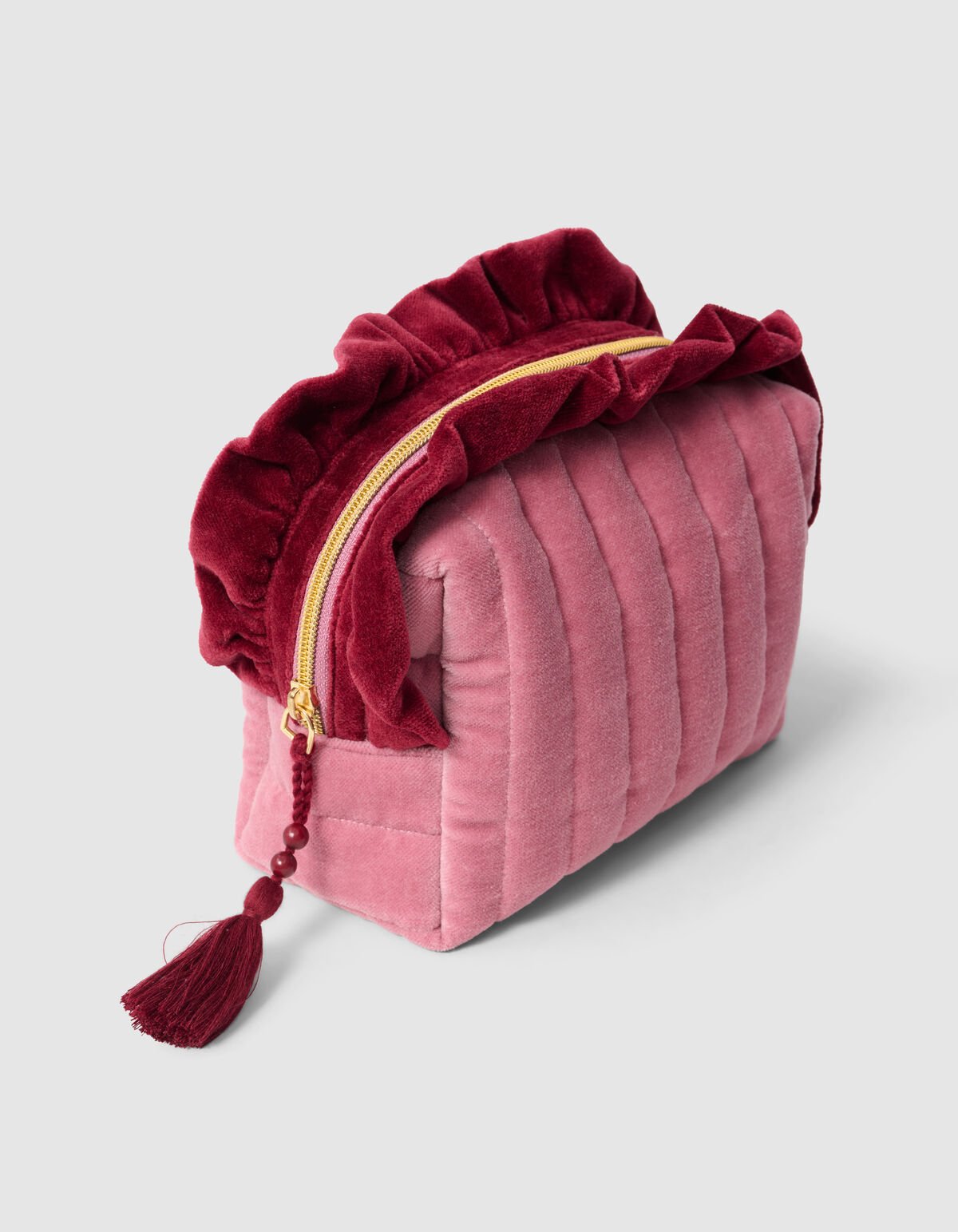 Velvet Make-Up Tas Lichtroze SHOEBY ACCESSOIRES