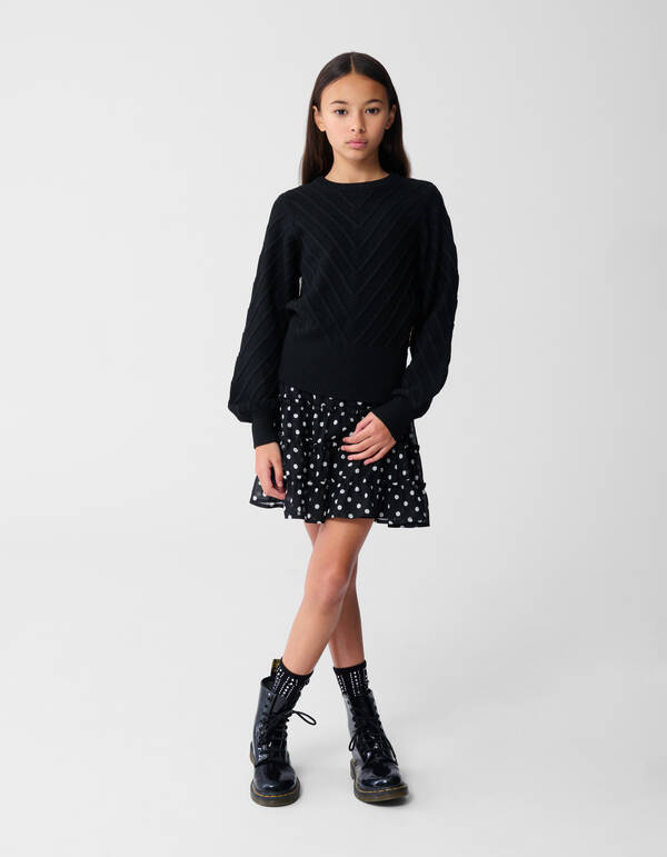 Stip Mini Rok Zwart SHOEBY GIRLS