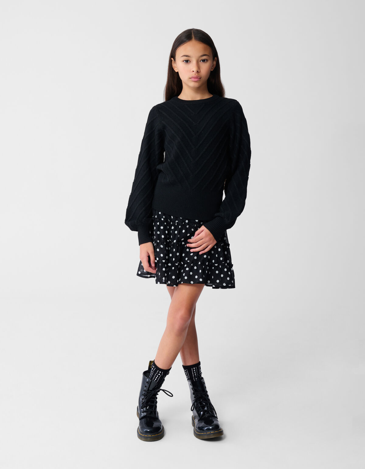 Stip Mini Rok Zwart SHOEBY GIRLS