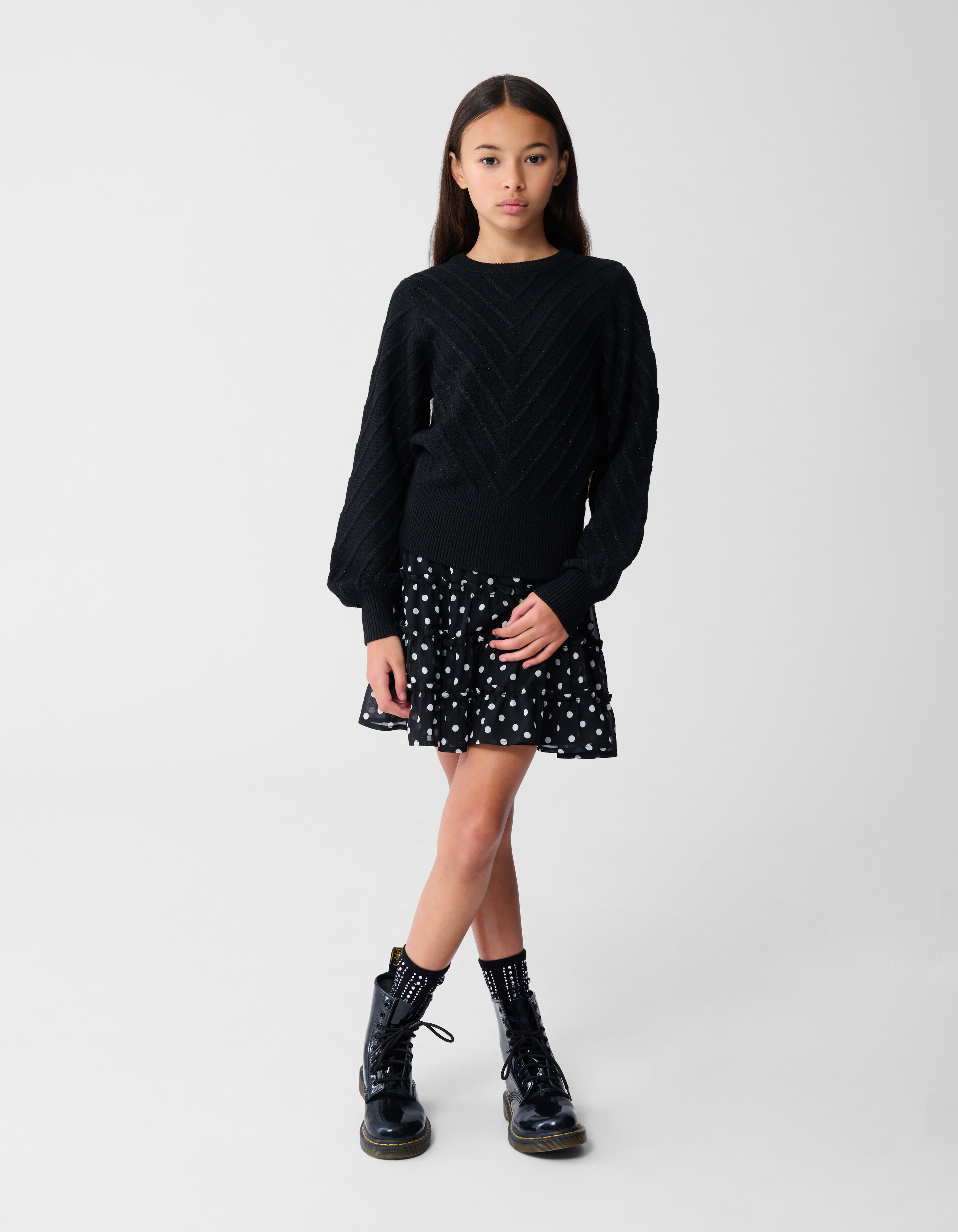 Stip Mini Rok Zwart SHOEBY GIRLS