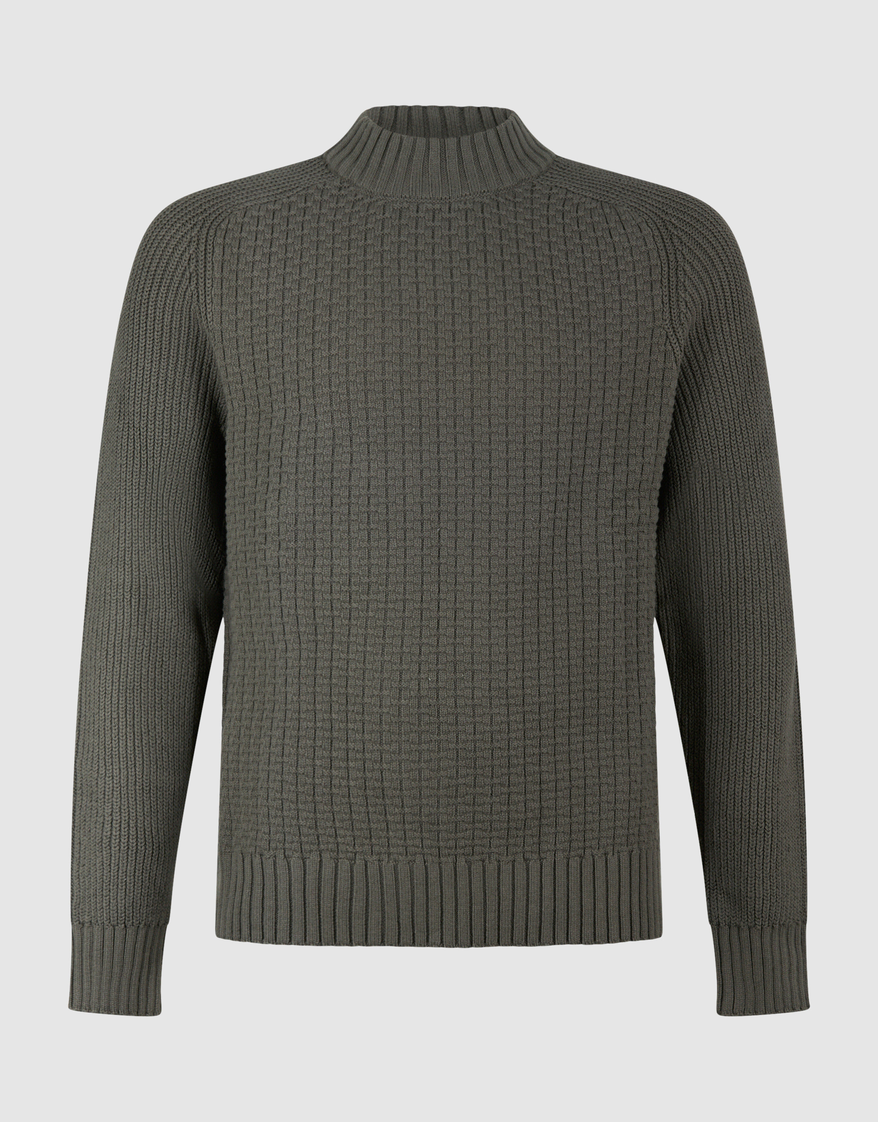 Structuur Knit Sweater Donkergroen SHOEBY MEN