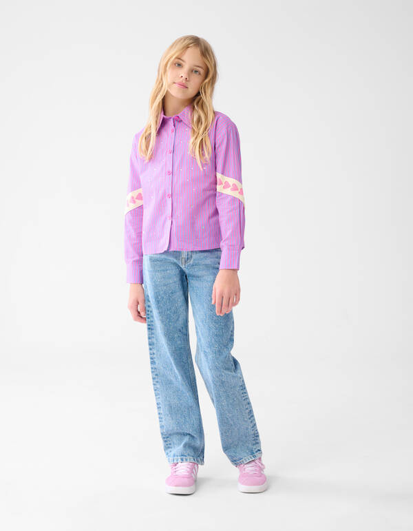 Strass Straight Fit Jeans Blauw SHOEBY GIRLS