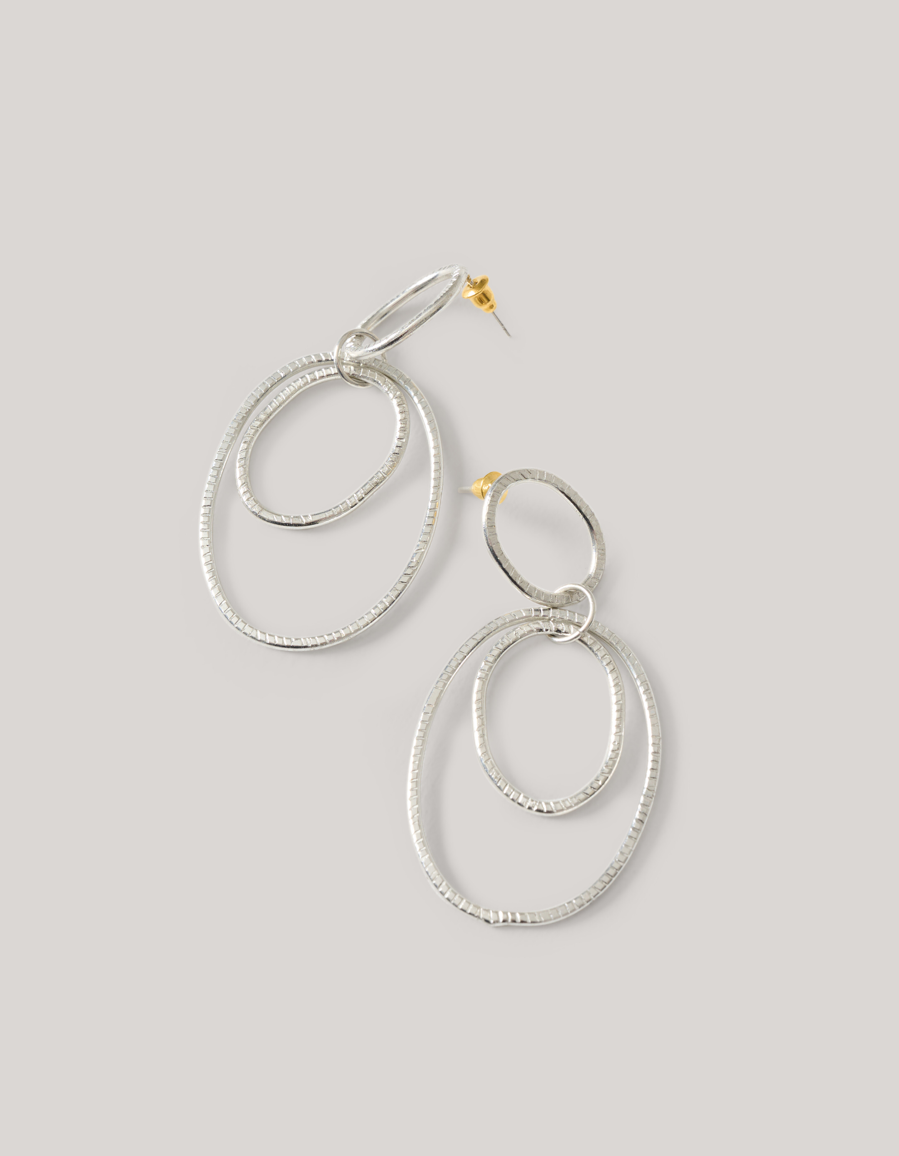 Hammered Ovale Oorbellen Zilver SHOEBY ACCESSOIRES