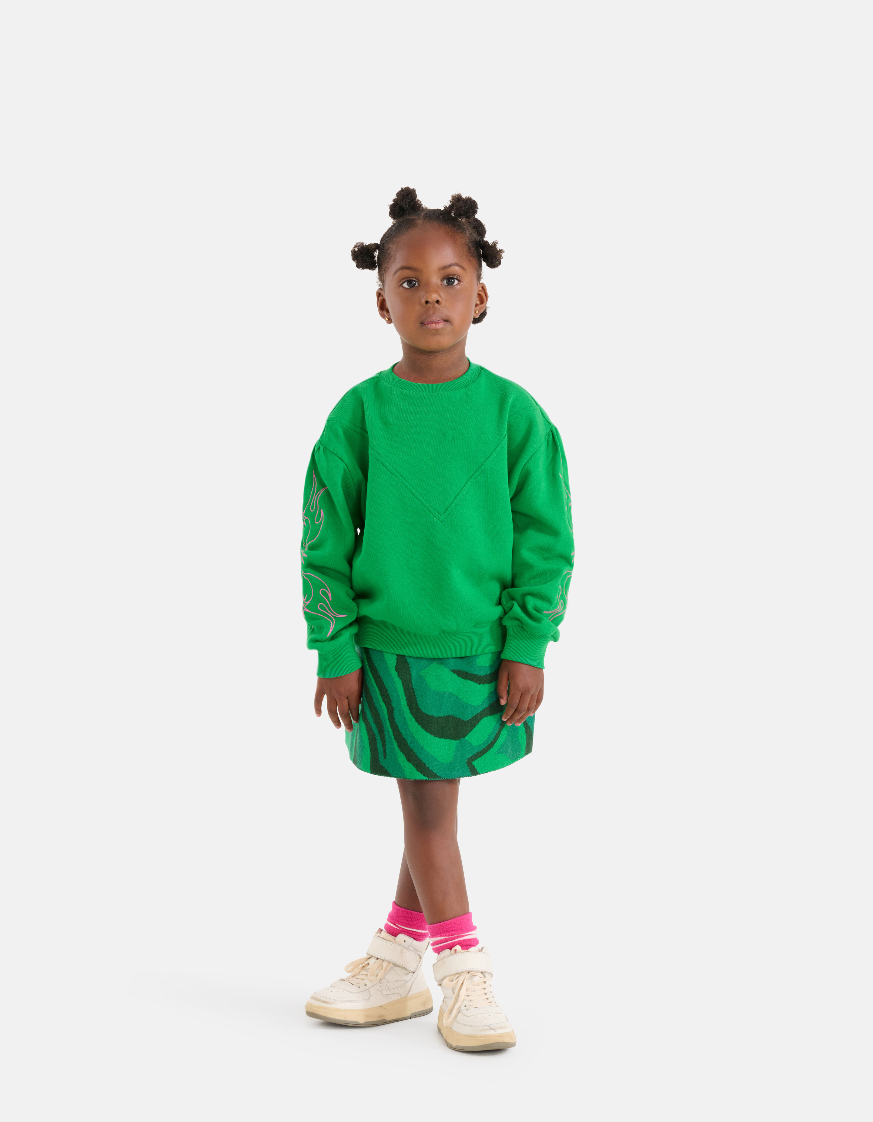 Embroidery Sweater Groen SHOEBY GIRLS