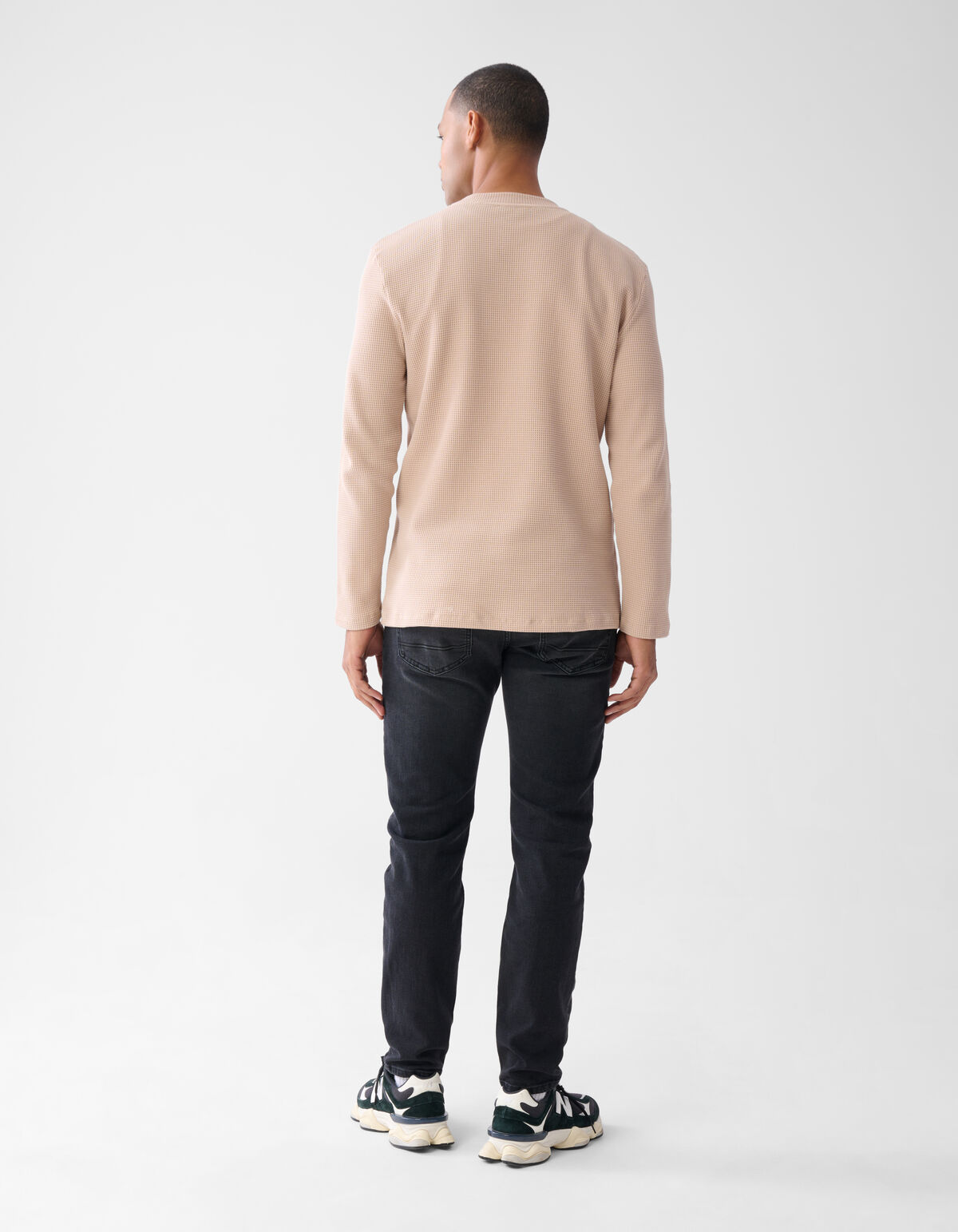 Structuur Longsleeve Zand SHOEBY MEN