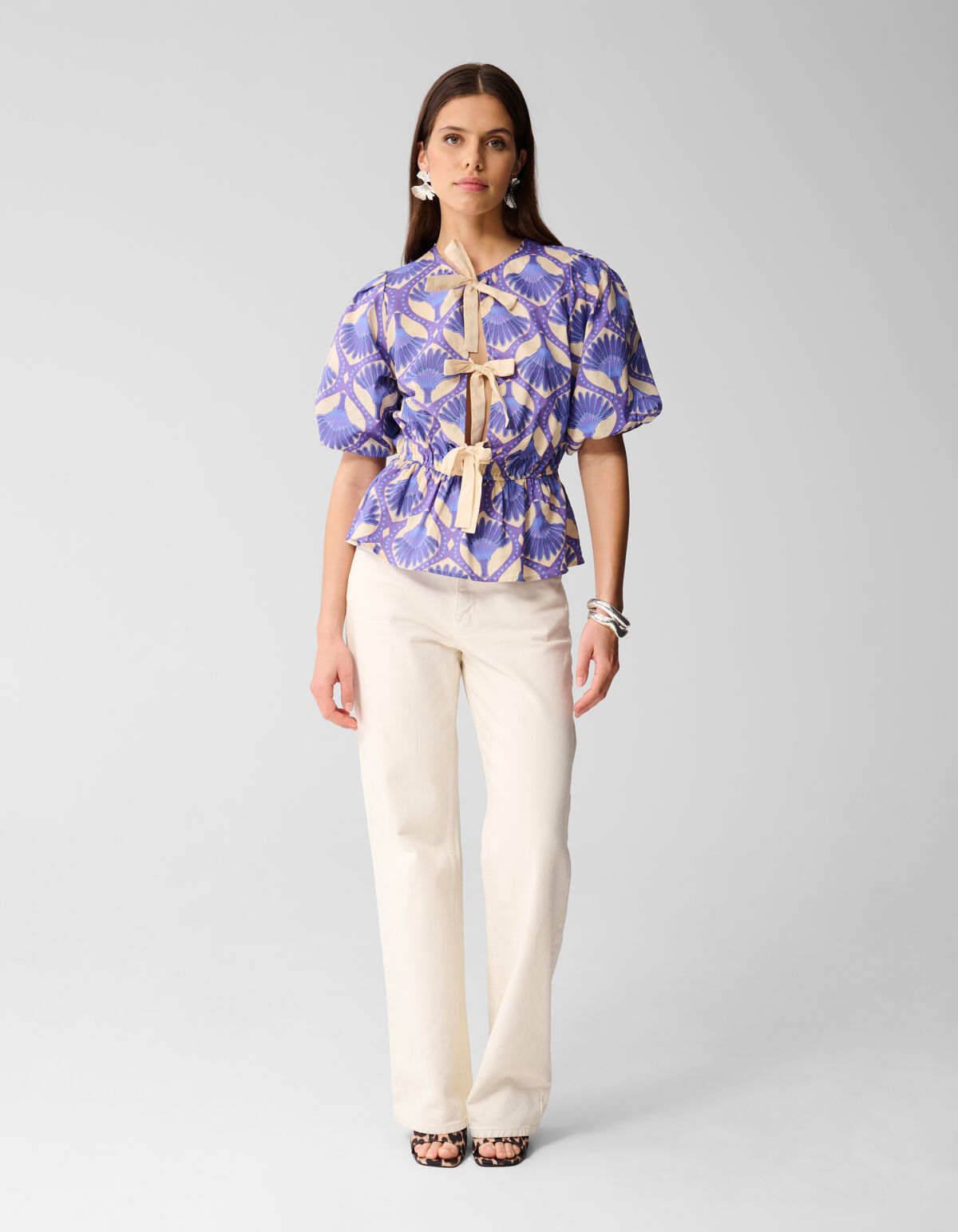 Printed Strik Top Paars SHOEBY WOMEN