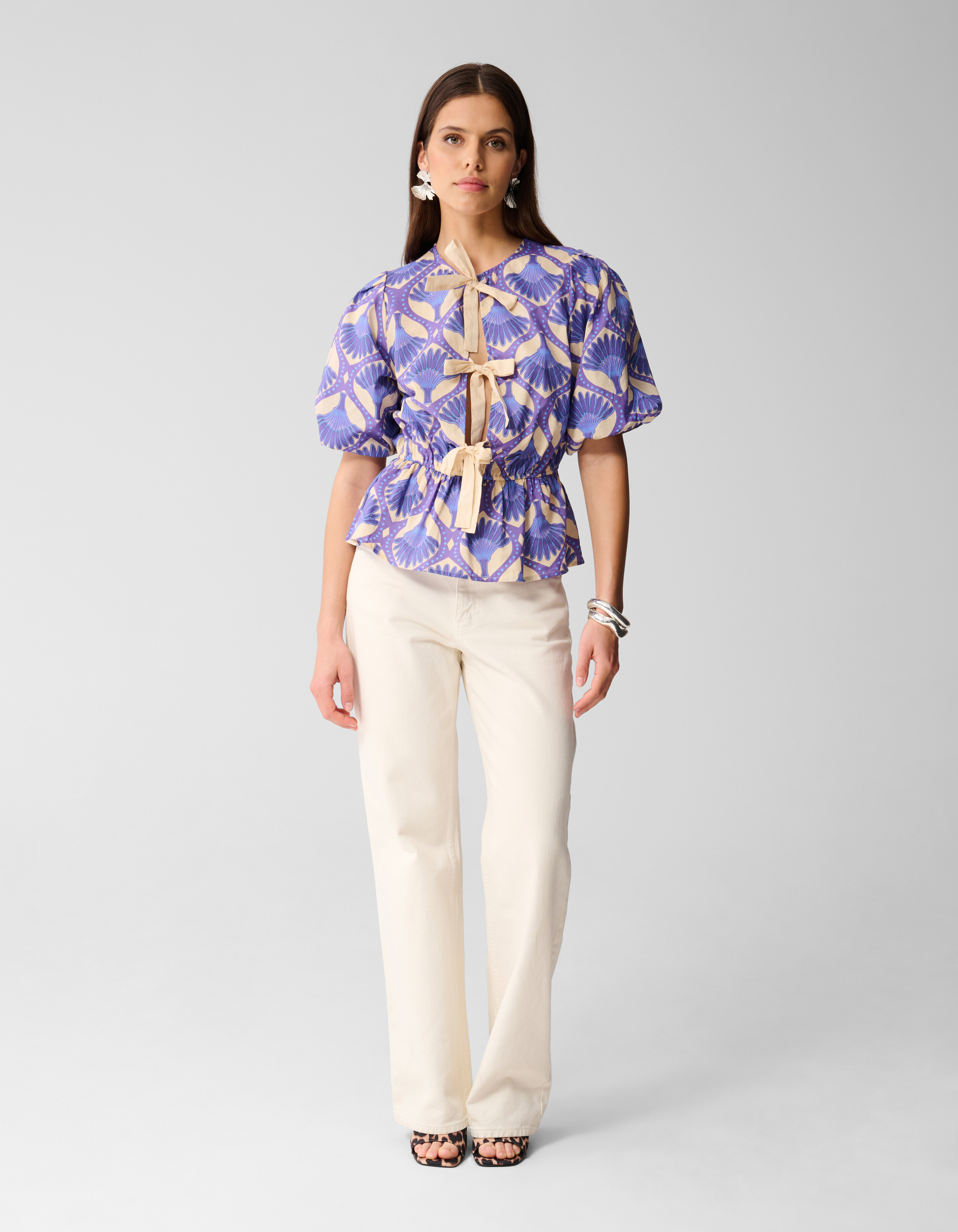 Printed Strik Top Paars SHOEBY WOMEN