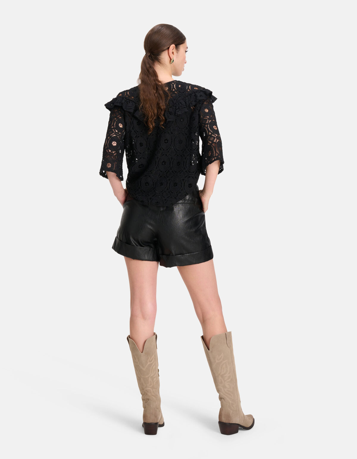 Kanten Top Zwart SHOEBY WOMEN