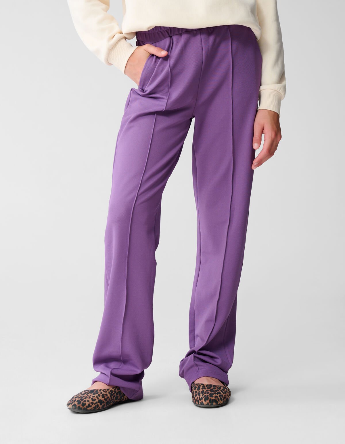 Basis Wide Leg Broek Paars SHOEBY GIRLS