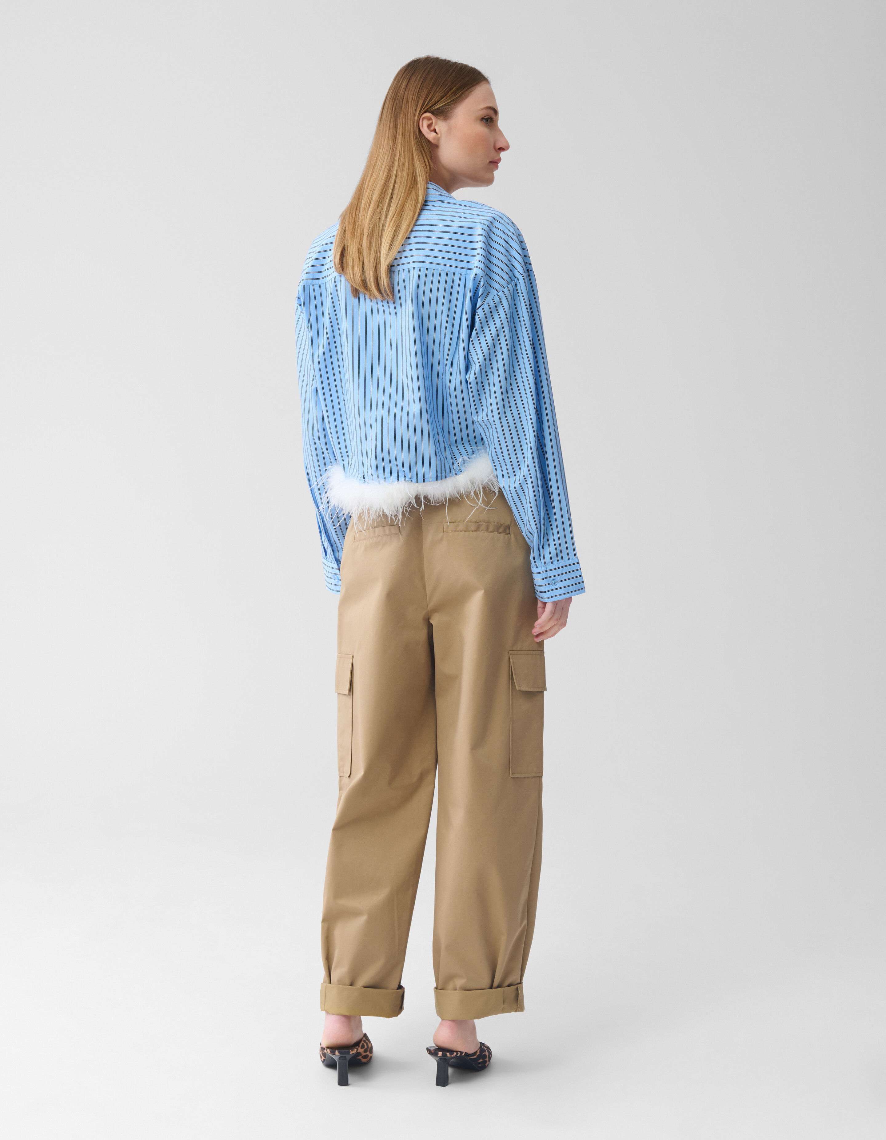 Cargo Wide Leg Broek Bruin SHOEBY WOMEN
