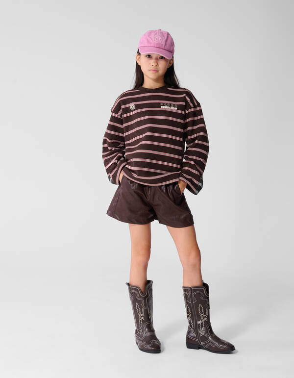 Vegan Leren Short Donkerbruin SHOEBY GIRLS
