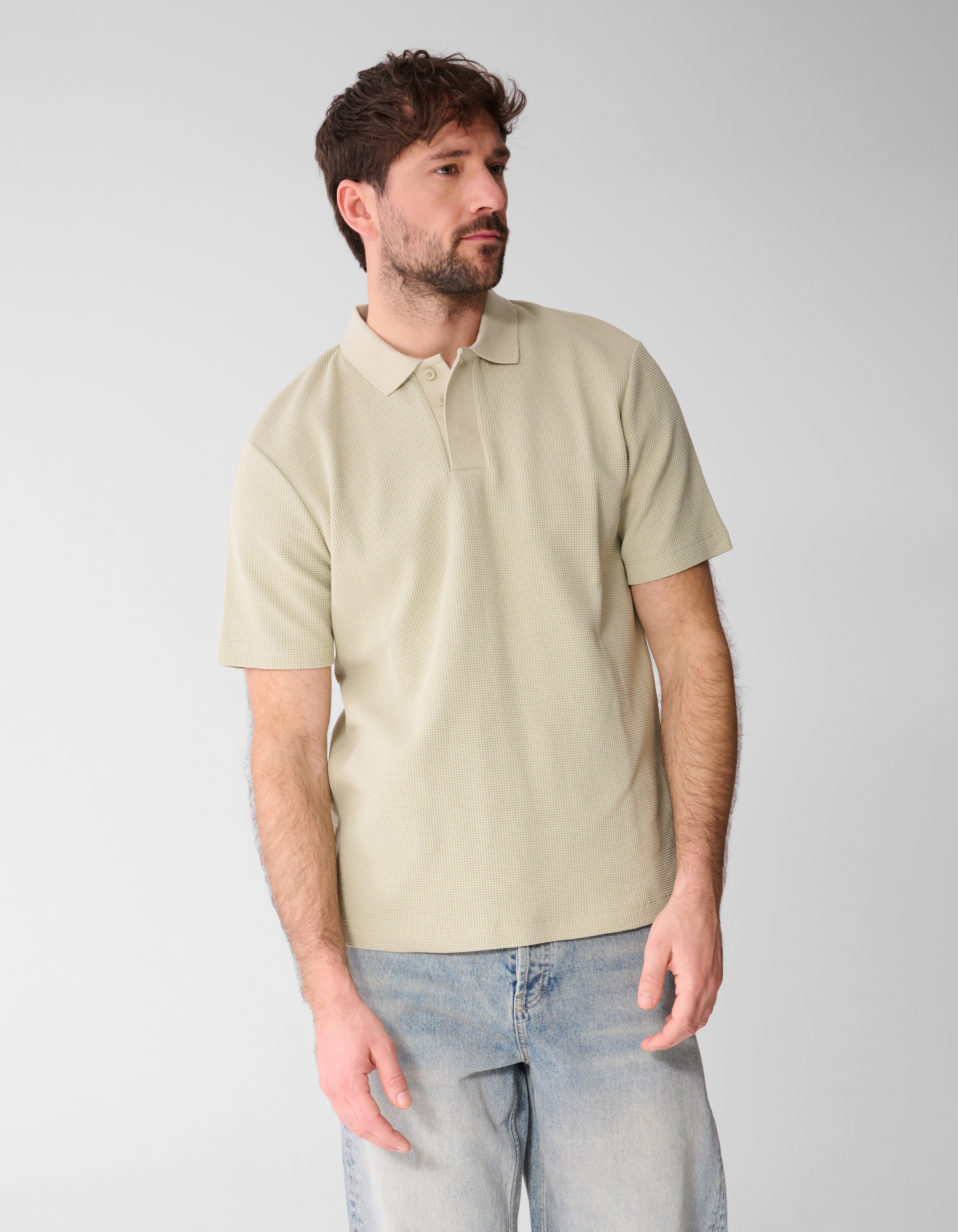 Waffle Polo Lichtgroen SHOEBY MEN