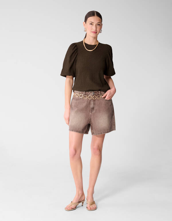 Crinkle Balloon Top Bruin SHOEBY WOMEN