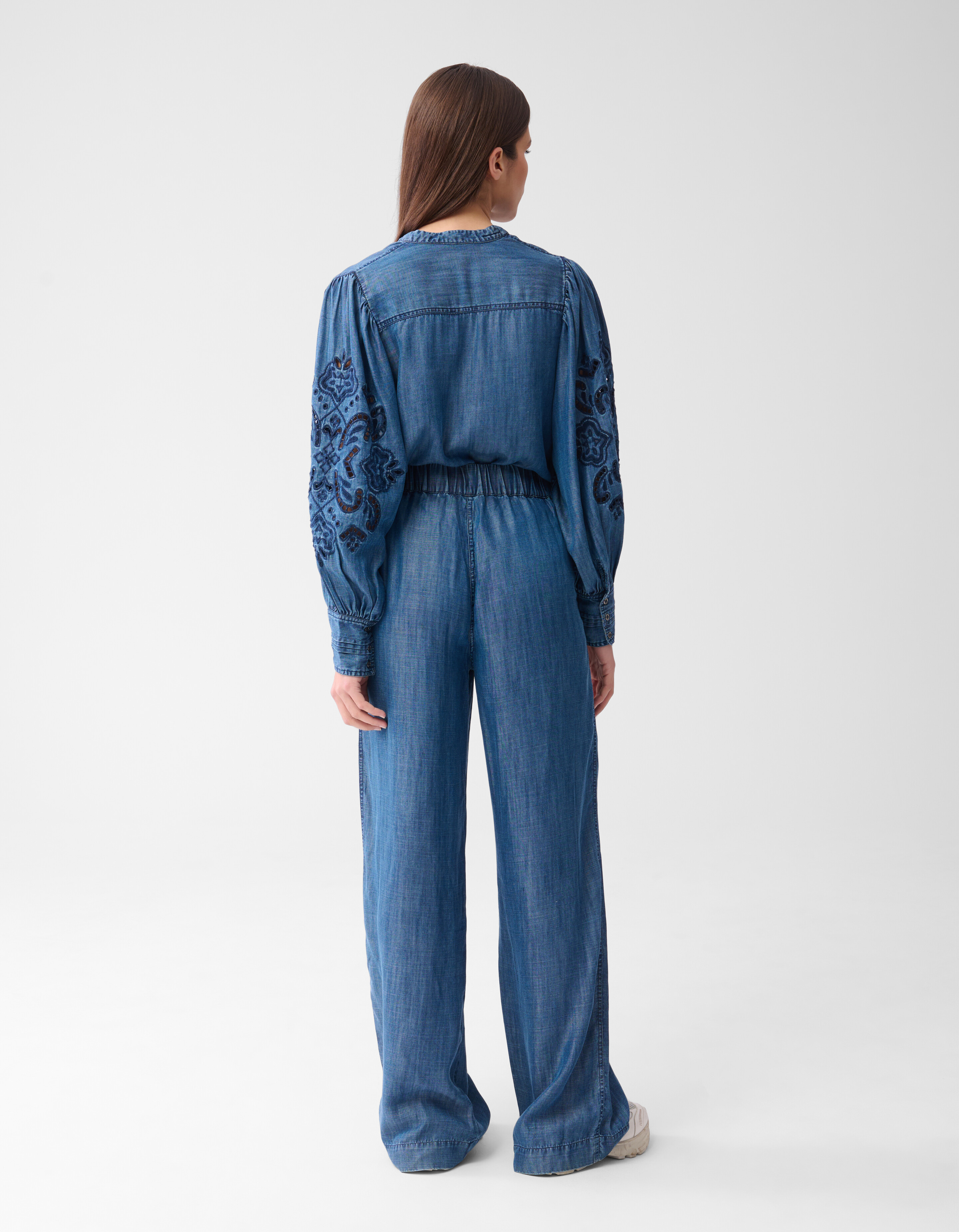 Wide Leg Pintuck Broek Blauw By Mieke SHOEBY WOMEN