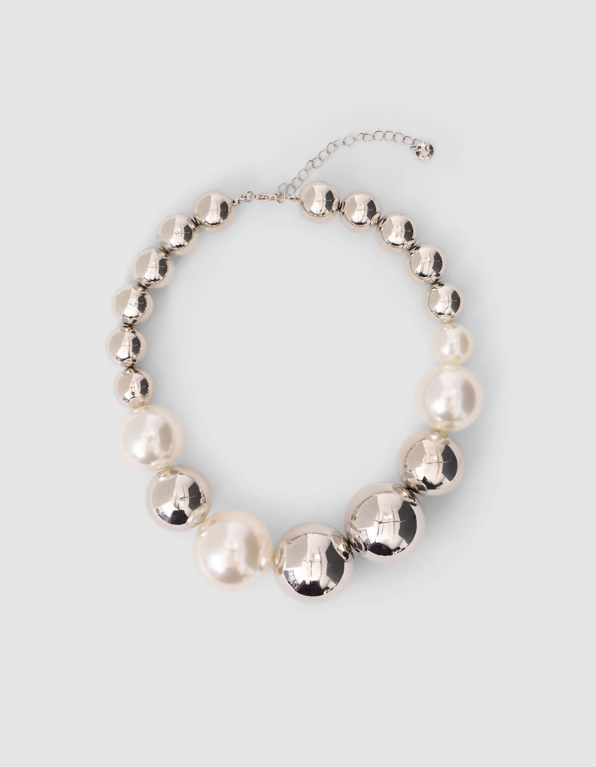 Statement Ball Ketting Zilver SHOEBY ACCESSOIRES