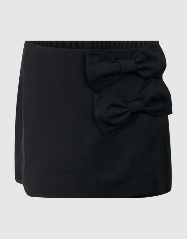 Wrap Skort Strik Zwart SHOEBY GIRLS