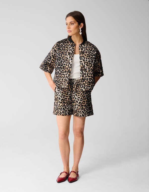 Structuur Leopard Short Bruin SHOEBY WOMEN