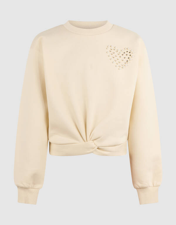 Heart Wrap Sweater Gebroken Wit SHOEBY GIRLS