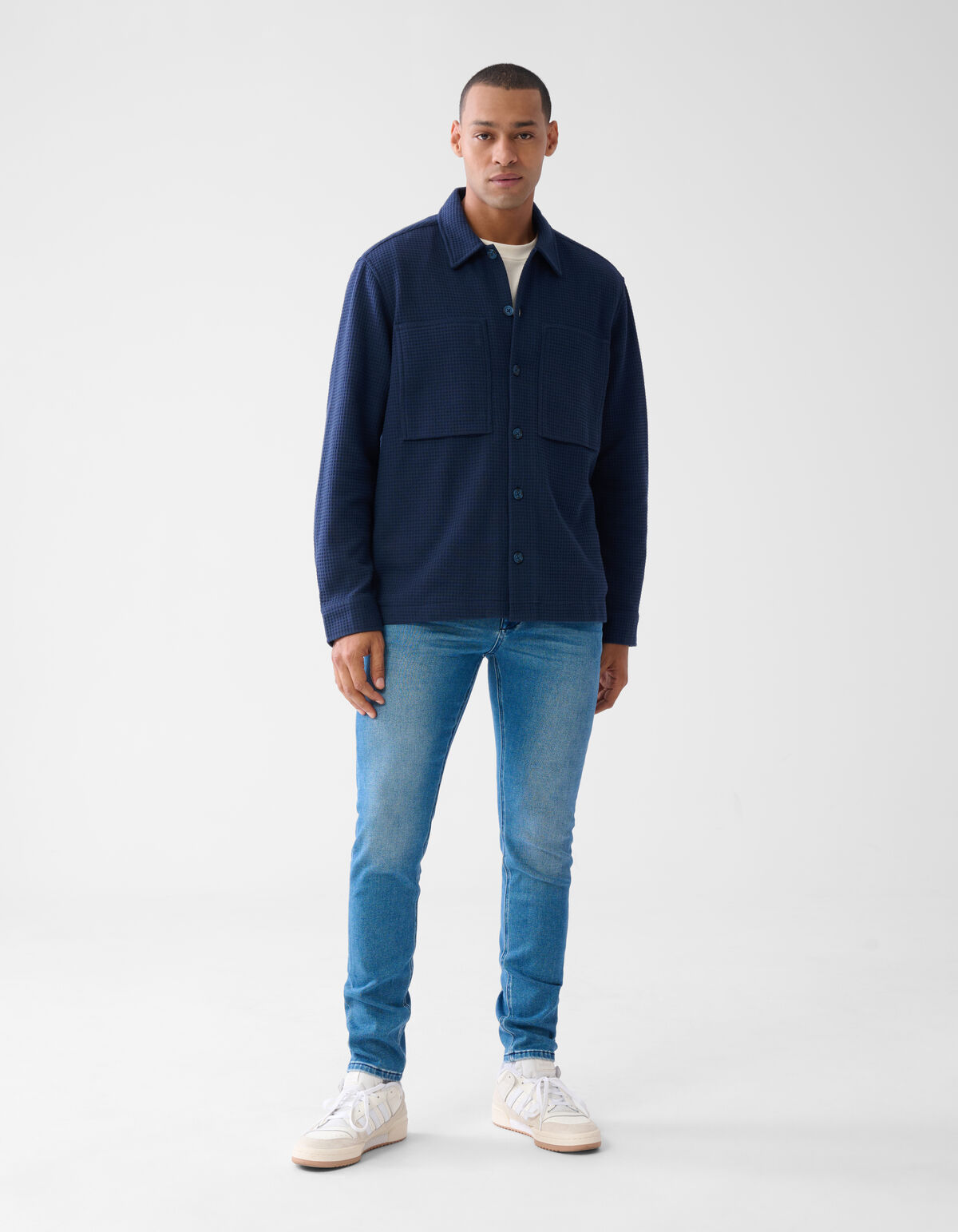 Structuur Overshirt Donkerblauw SHOEBY MEN