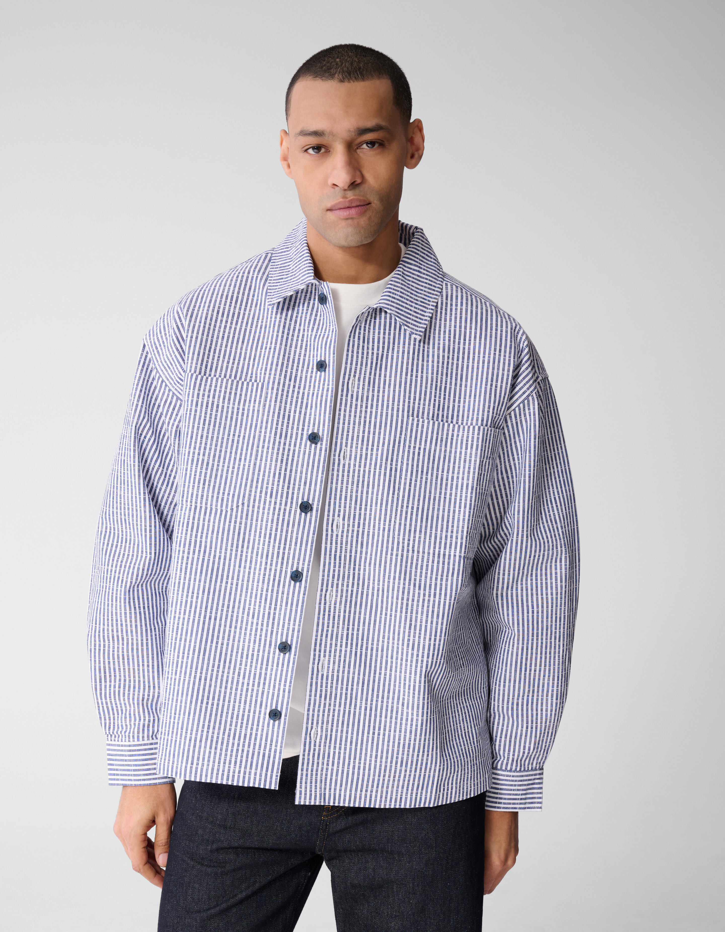 Pinstripe Overshirt Blauw SHOEBY MEN