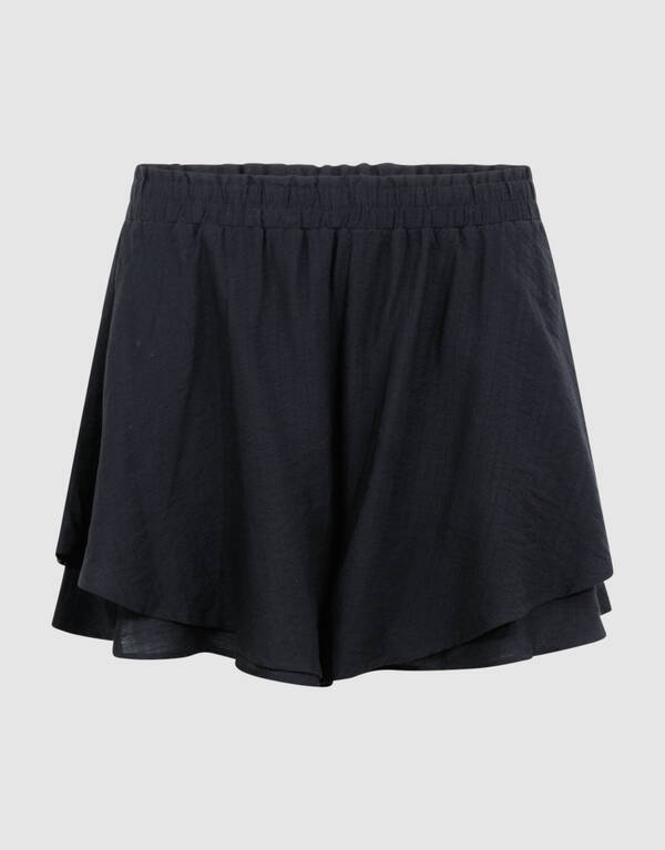 Ruffled Short Zwart SHOEBY WOMEN