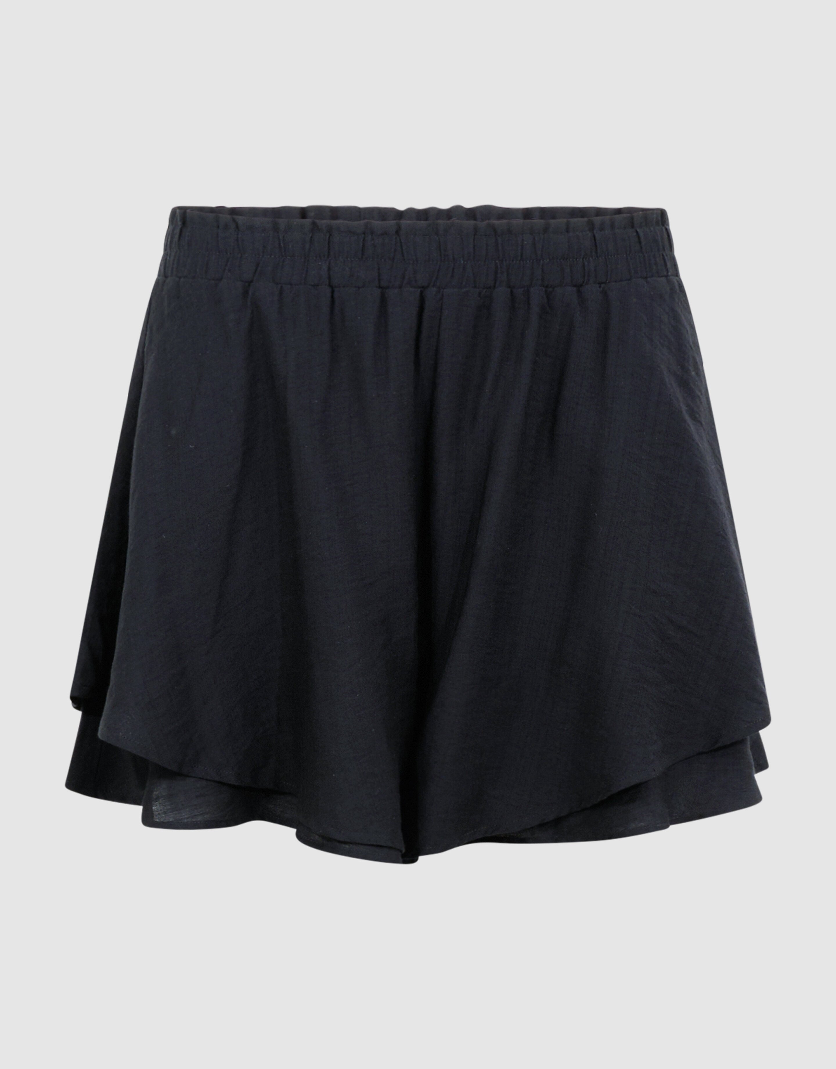 Ruffled Short Zwart SHOEBY WOMEN