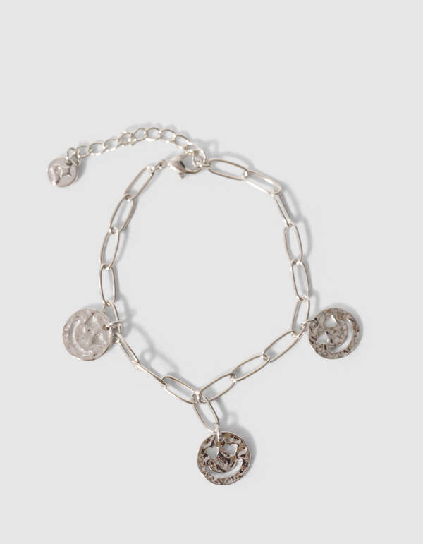 Smiley Armband Zilver SHOEBY ACCESSOIRES