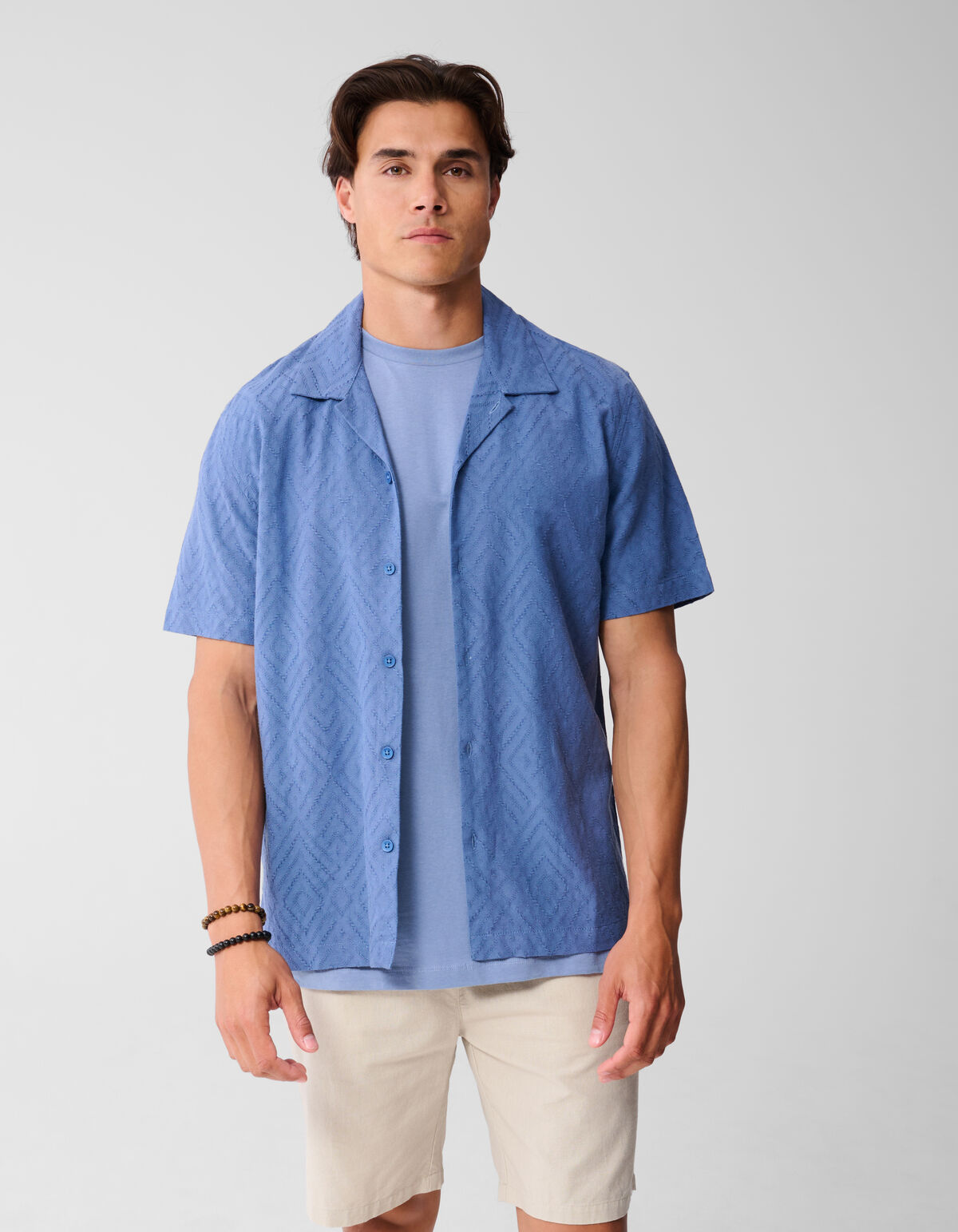 Jacquard Shirt Lichtblauw SHOEBY MEN