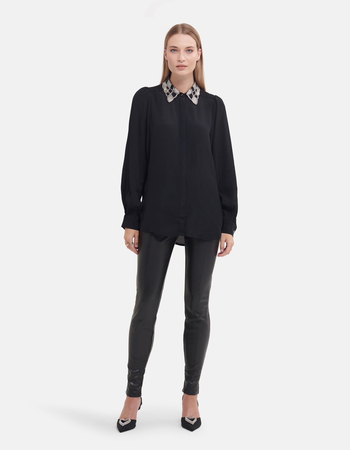 Collar Blouse Zwart By Fred SHOEBY WOMEN