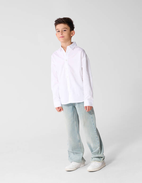 Oversized Basis Overhemd Wit SHOEBY BOYS