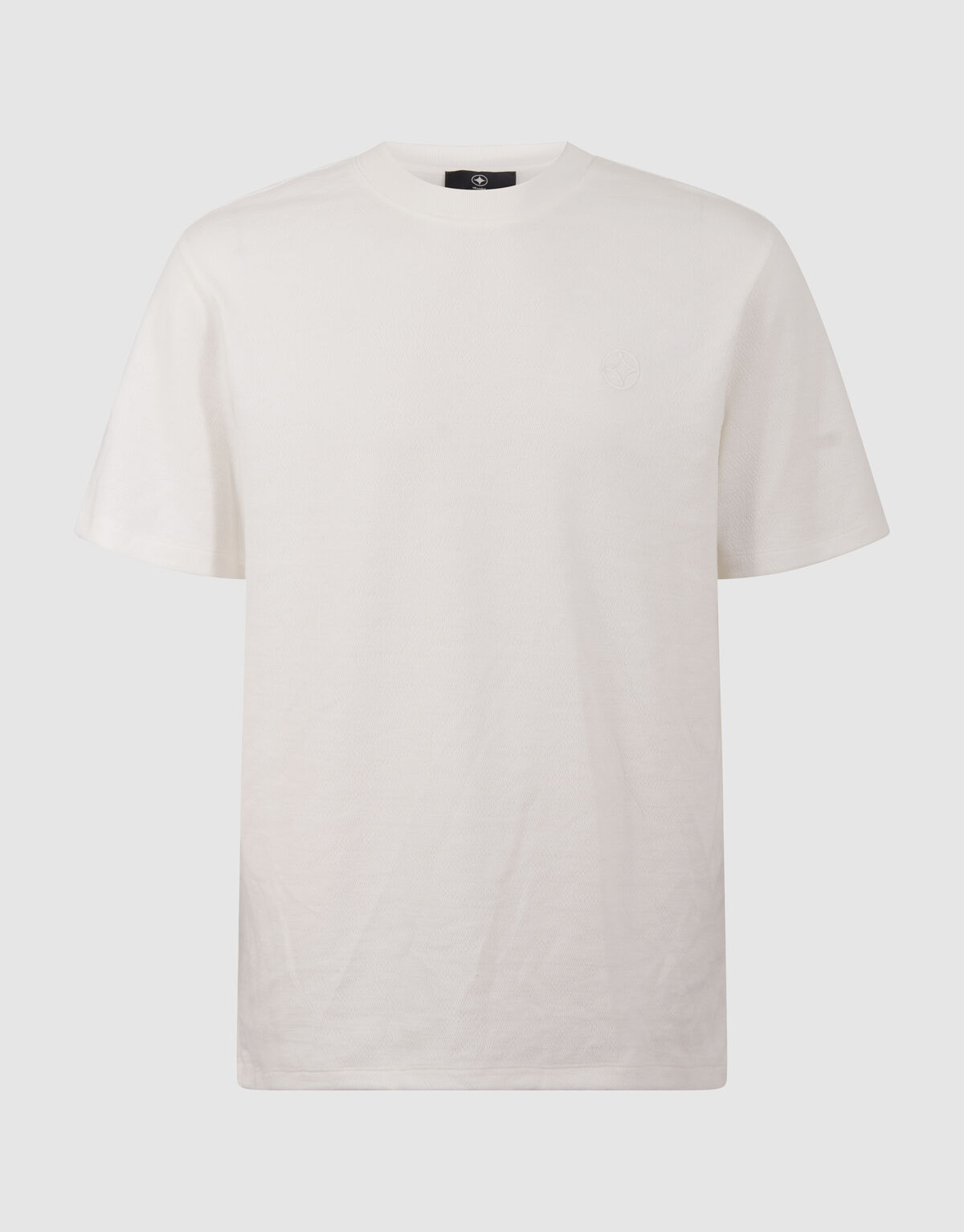 Spark Structuur T-shirt Gebroken Wit SHOEBY MEN