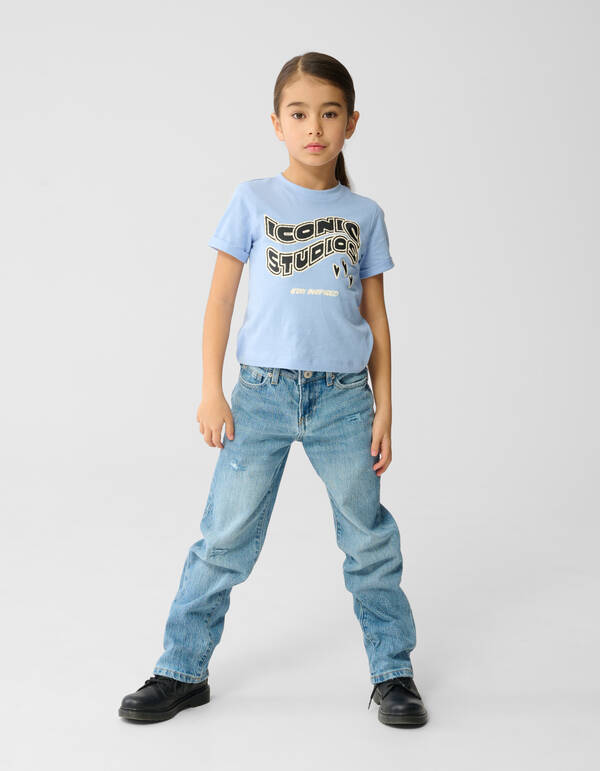 Iconic Studios Artwork T-shirt Lichtblauw SHOEBY GIRLS