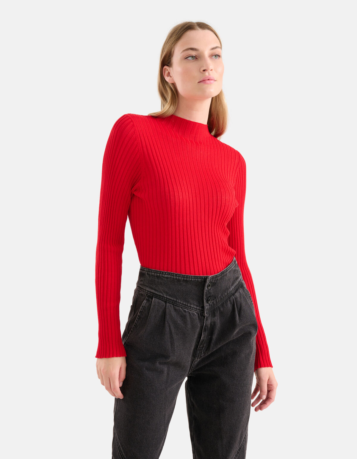 Rib Top Rood SHOEBY WOMEN