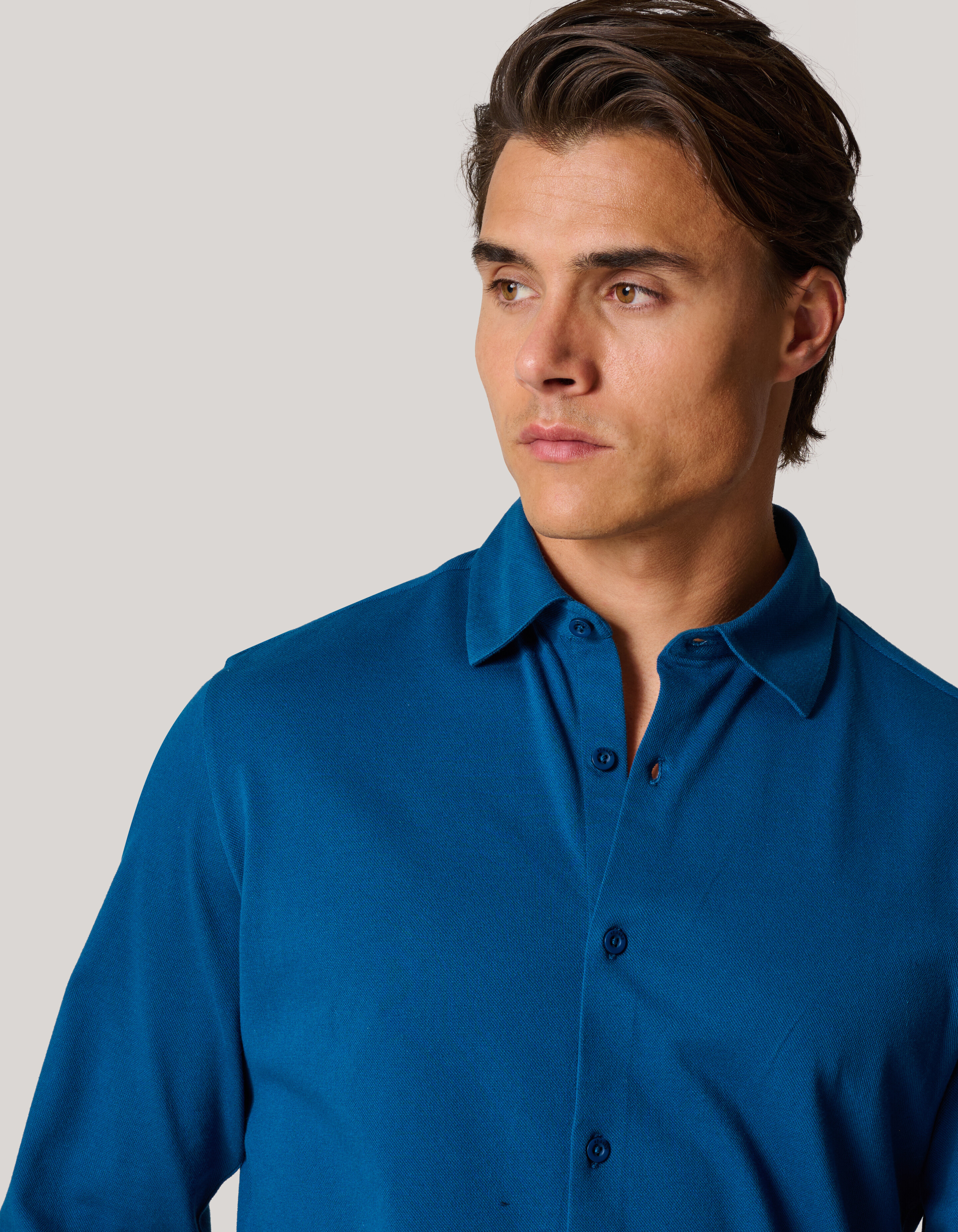 Pique Jersey Overhemd Blauw SHOEBY MEN