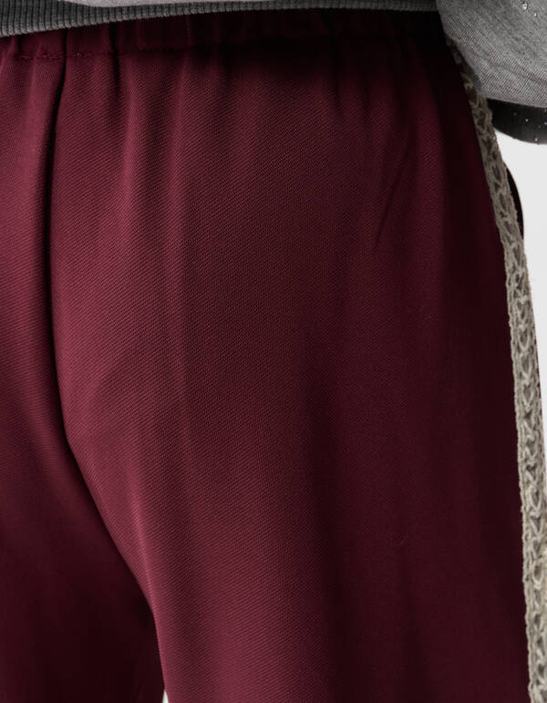 Sporty Wide Leg Broek Donkerrood SHOEBY GIRLS