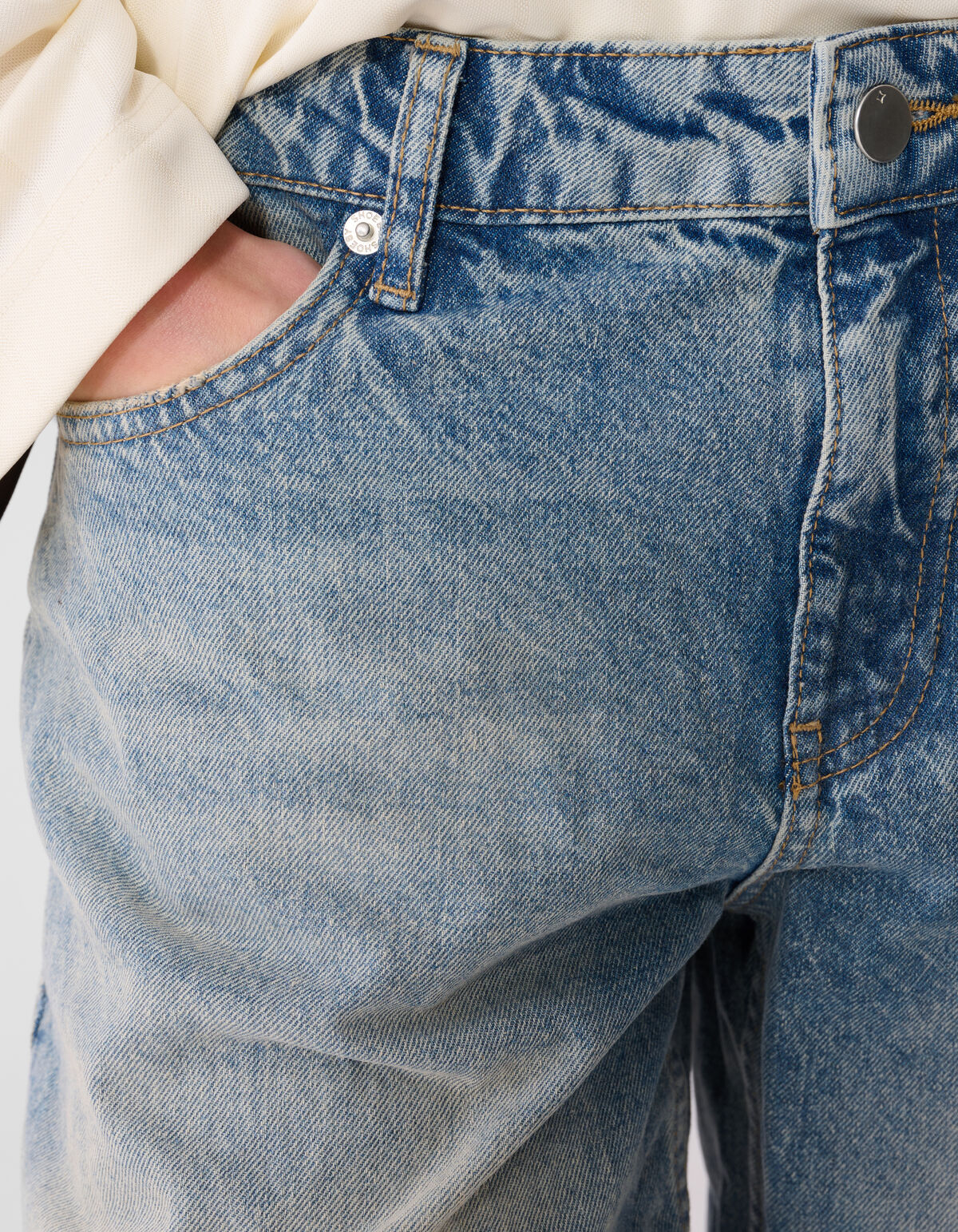 Mid Waist Wide Leg Fit Jeans Blauw SHOEBY WOMEN