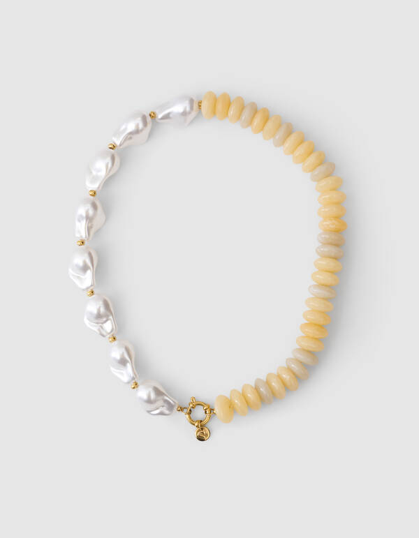 Pearl Stone Ketting Lichtgeel SHOEBY ACCESSOIRES