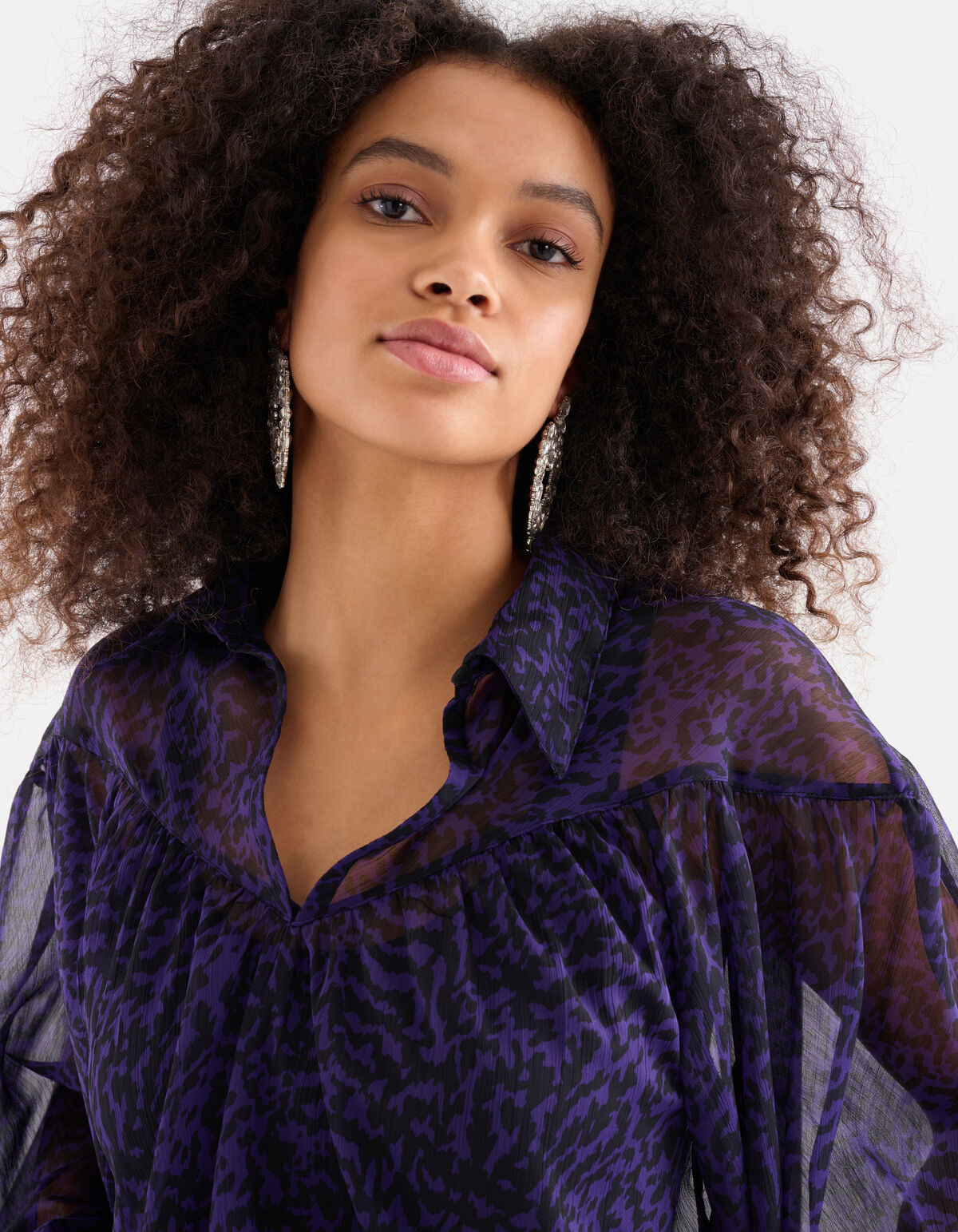 Chiffon Blouse Donkerpaars SHOEBY WOMEN