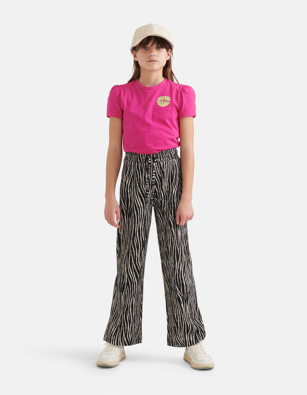 Zebra Crinkle Palazzo Broek Zwart SHOEBY GIRLS