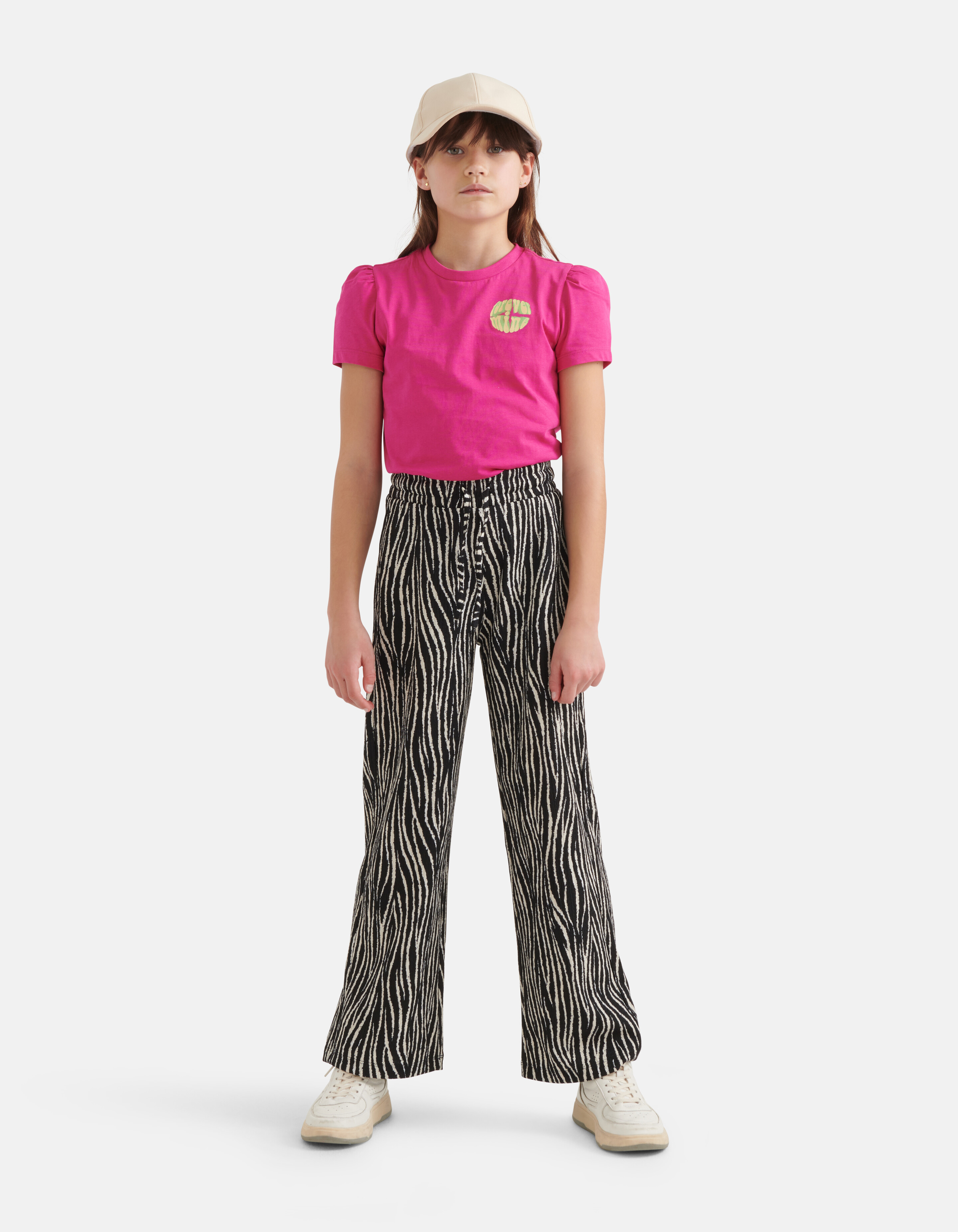 Zebra Crinkle Palazzo Broek Zwart SHOEBY GIRLS