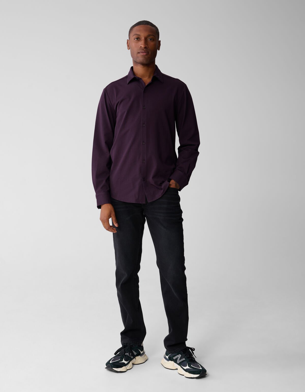 Jersey Overhemd Donkerrood SHOEBY MEN
