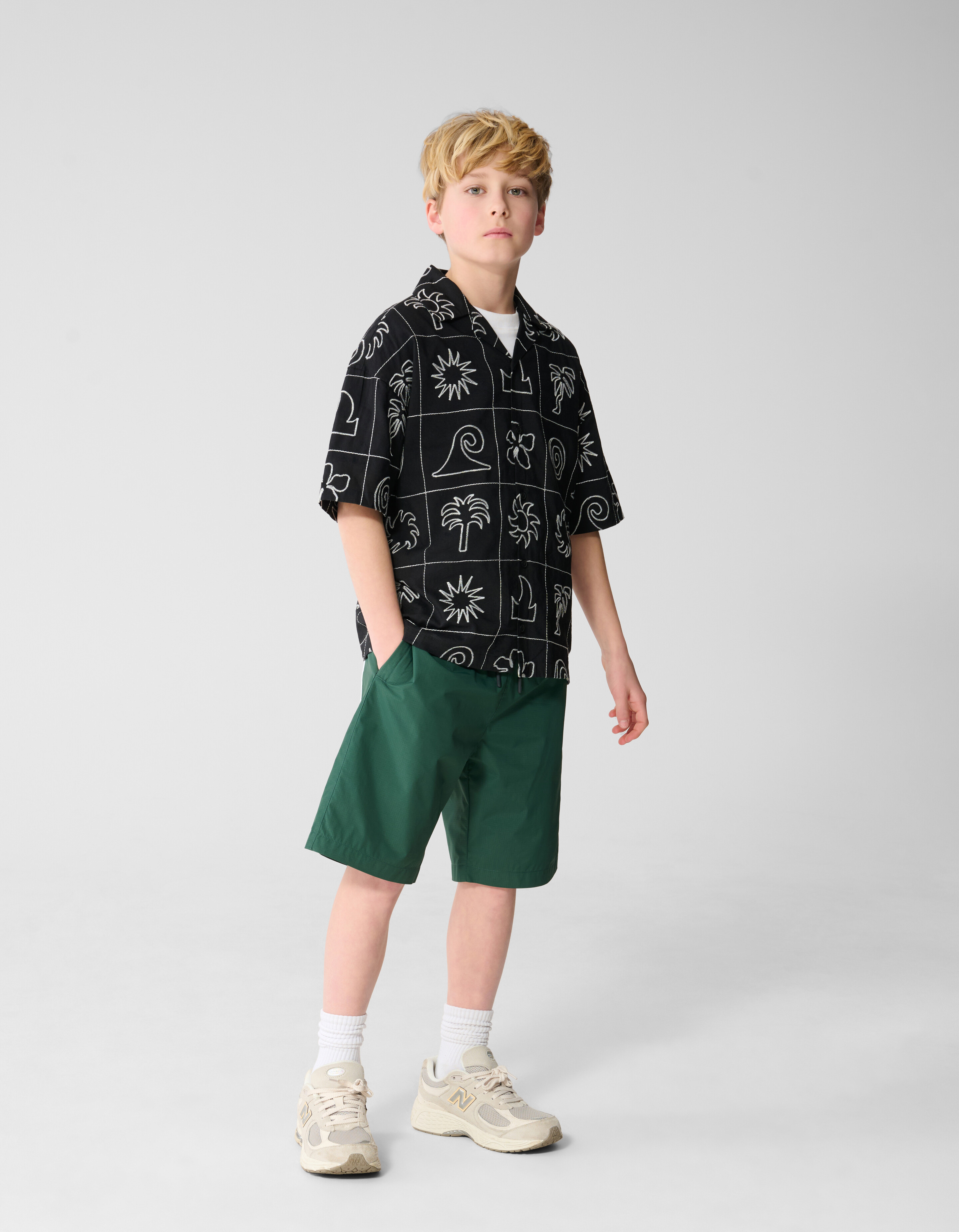 Embroidery Overhemd Zwart SHOEBY BOYS