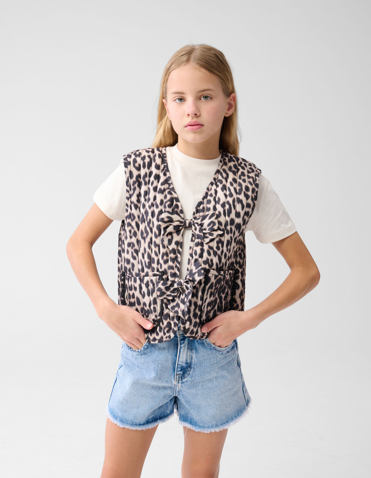Leopard Printed Gilet Bruin SHOEBY GIRLS