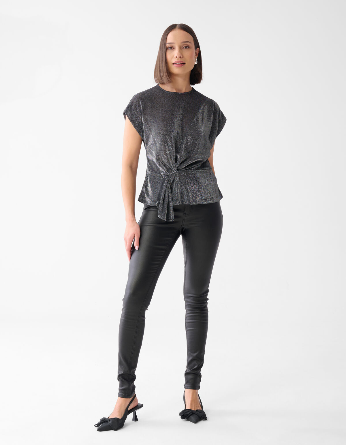 Glitter Waterval Top Grijs SHOEBY WOMEN