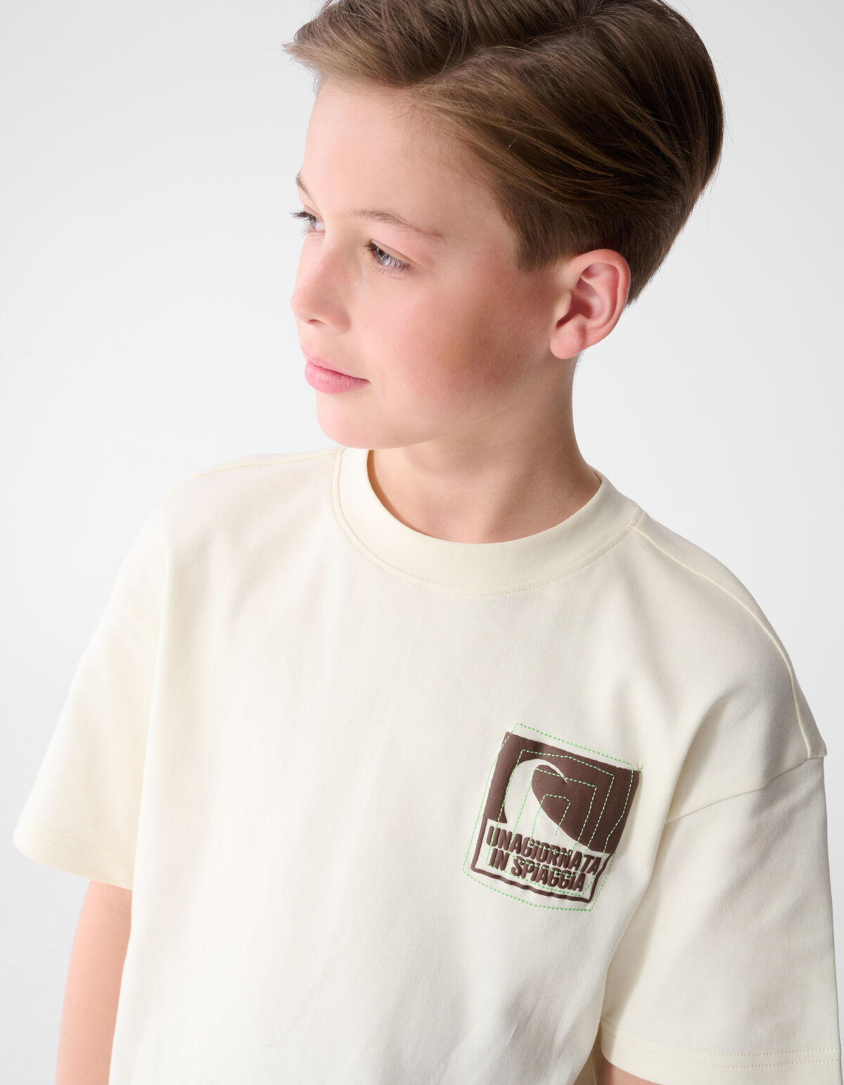 Spiaggia Artwork T-shirt Gebroken Wit SHOEBY BOYS