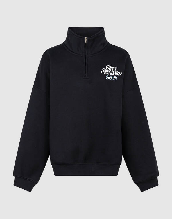 City Zip Sweater Zwart SHOEBY BOYS