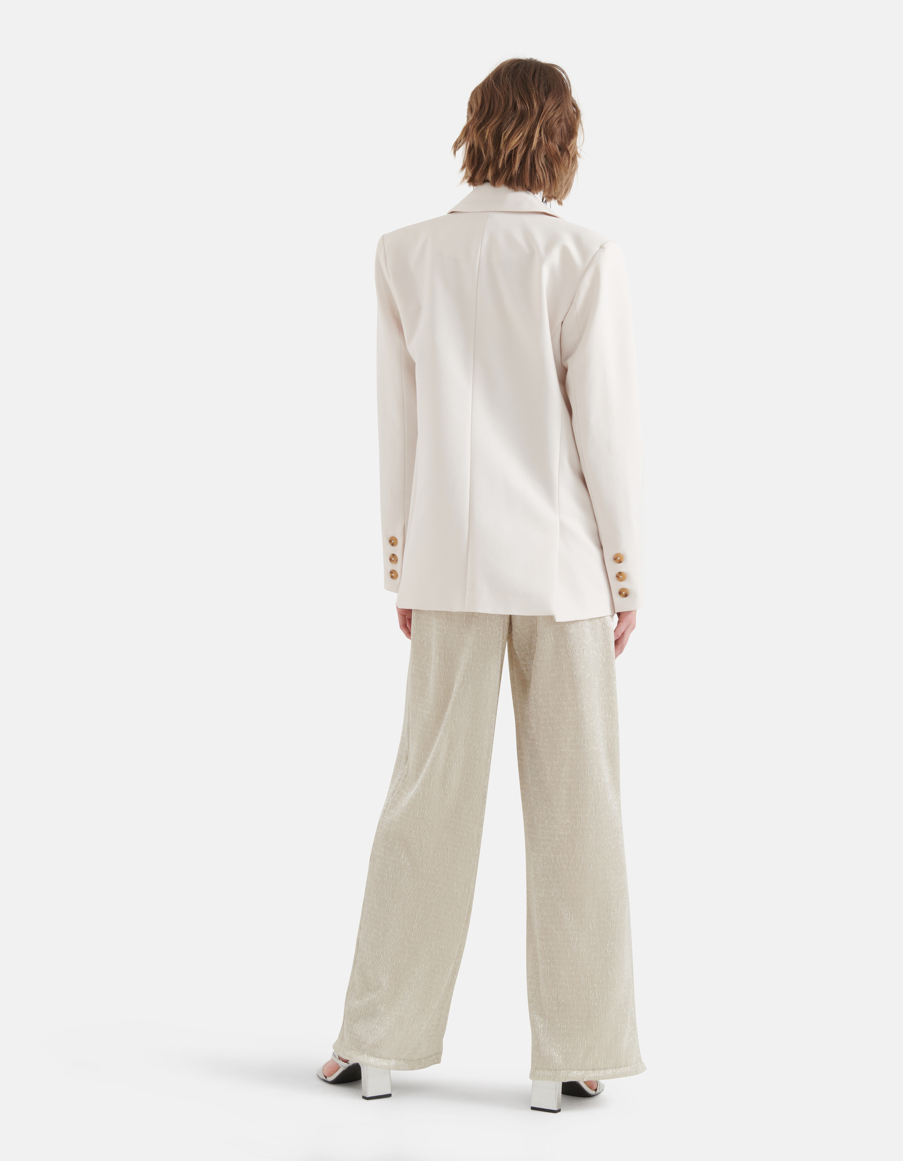 Crinkle Lurex Broek Zilver SHOEBY WOMEN
