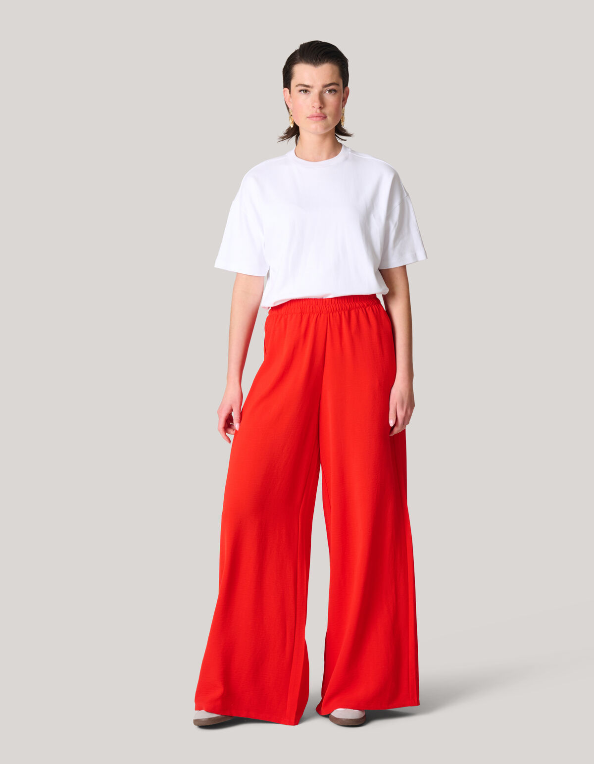 Wide Leg Broek Rood SHOEBY WOMEN