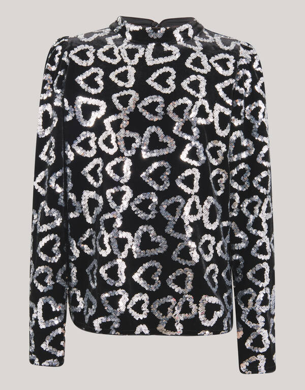 Sequin Heart Top Zilver SHOEBY GIRLS